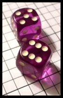 Dice : Dice - 6D - SKB Translucent Purple with White Pips - SK Collection but Nov 2010